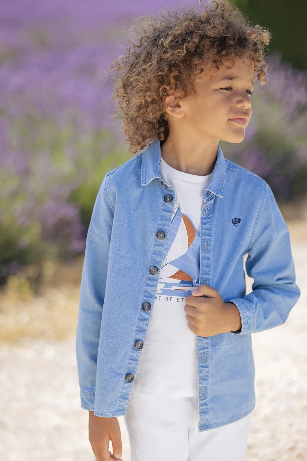Chemise bleu effet jeans