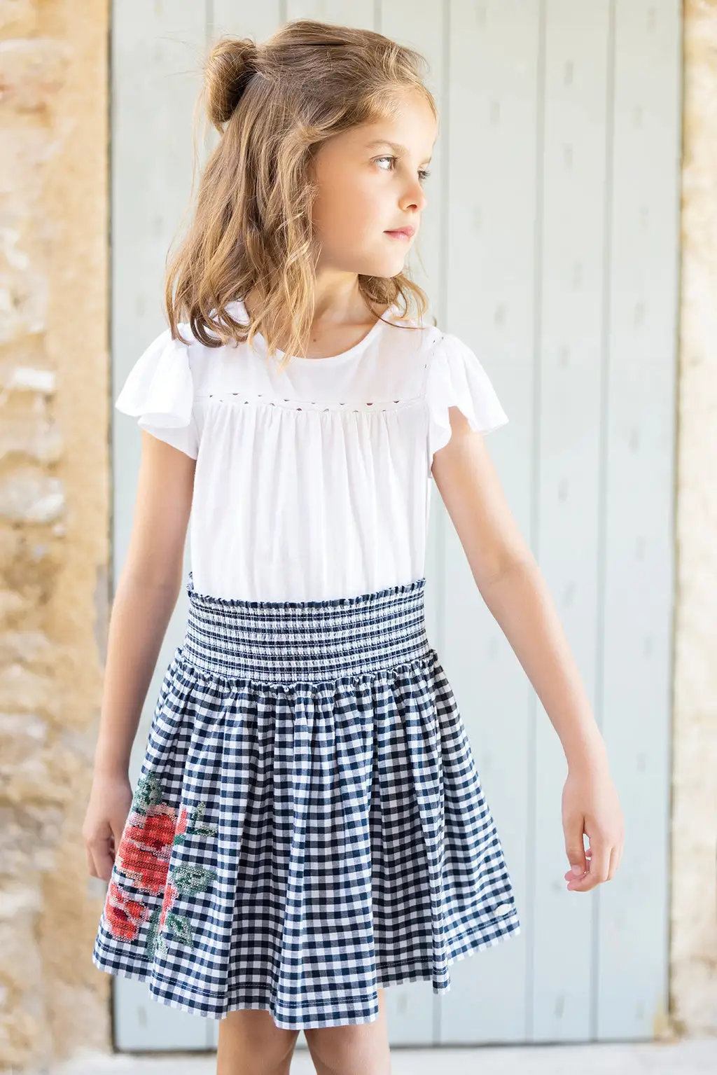 Jupe avec fleur en imprimé