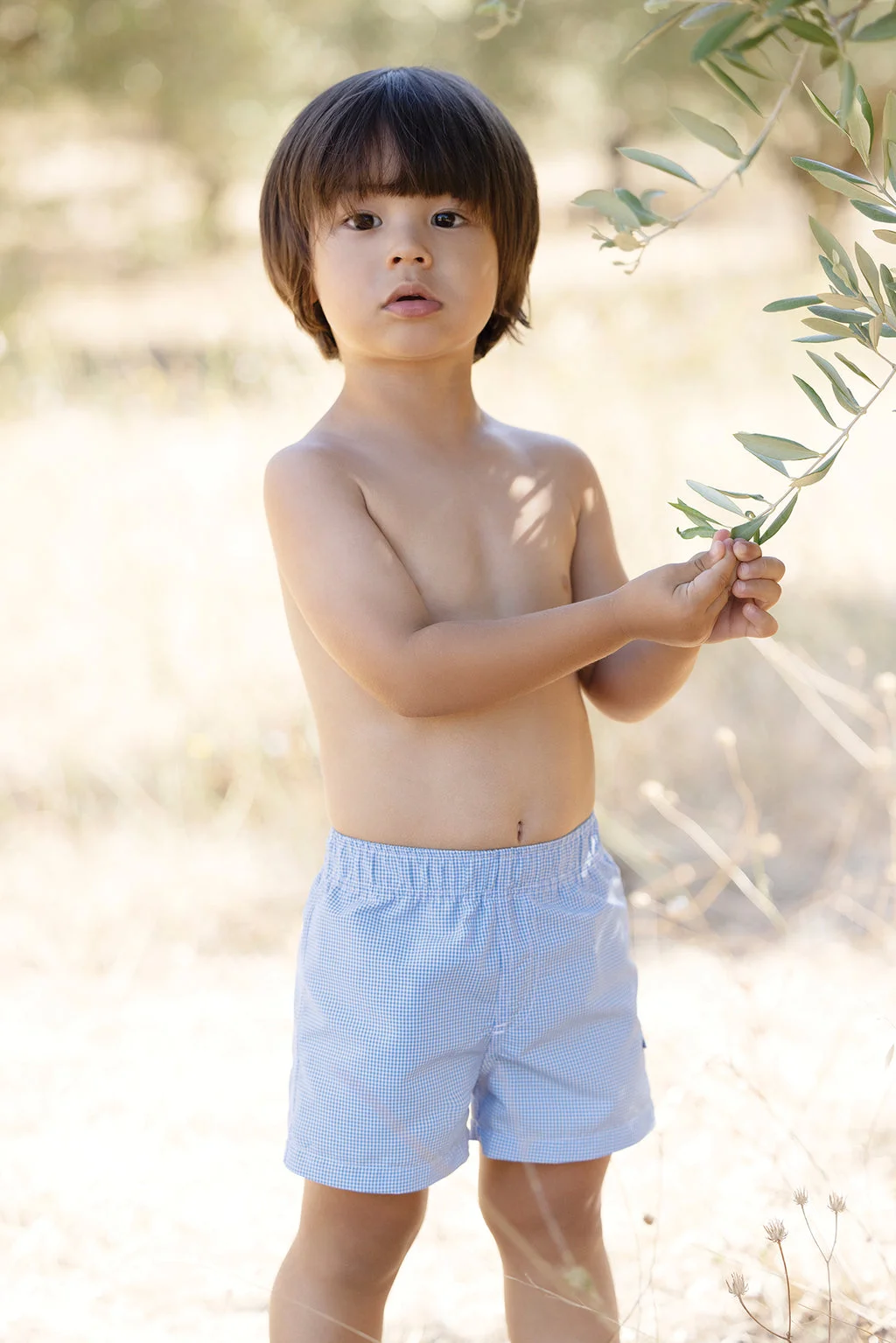 Short blanc et bleu clair